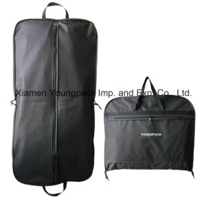 Wholesale Bulk Promotional Custom Printed Black PEVA and Non-Woven Fabric Clothes Cover Suit Carrier